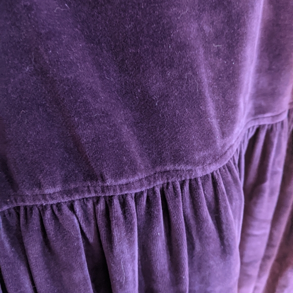 Vintage Deep Purple Velvet Long Sleeve Dress / M - Picture 2 of 7